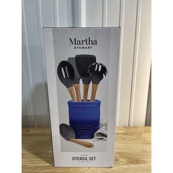 COPY - Martha Stewart Collection 5-Pc. Kitchen Utensil Set with Stoneware Crock… - Picture 1 of 5